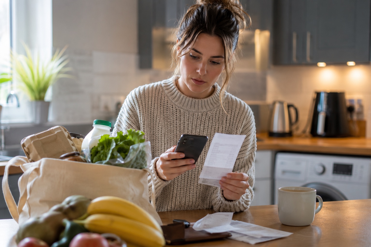 Young Woman Arranging Her Savings On Phone